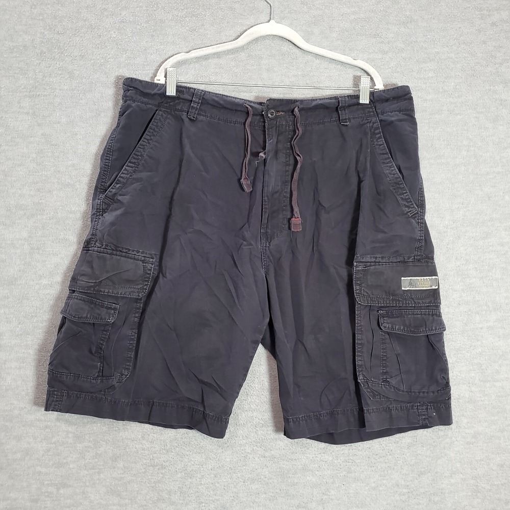 Union Bay Men Shorts 42 Black Cargo Outdoor Hiking Pockets Drawstring